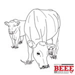 Coloring Page Cow Grazing